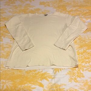 L.L. Bean Women's Cream Long Sleeve Crew Top